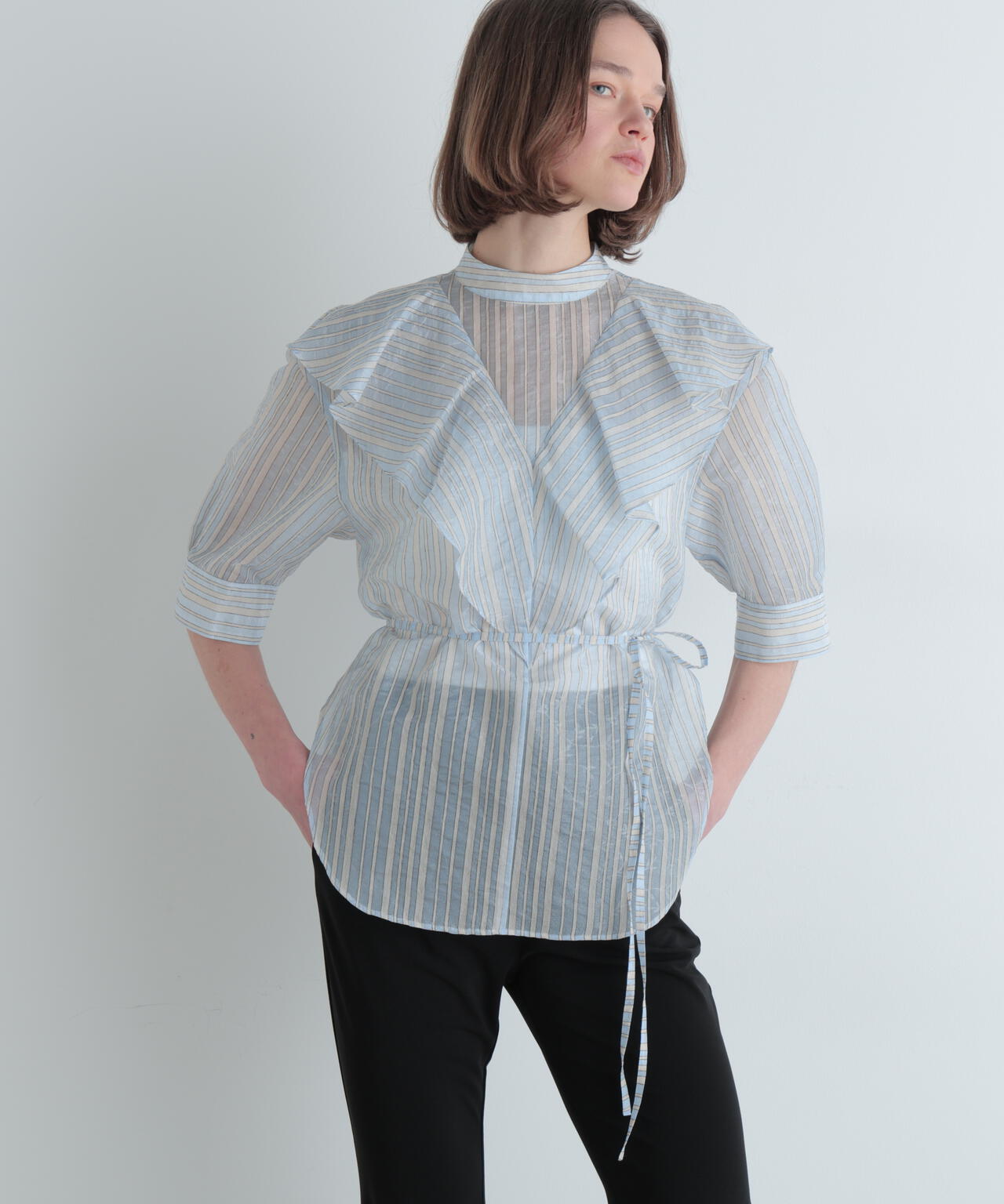 ストライプラッフルブラウス | LE PHIL（ル フィル） ｜【公式】通販