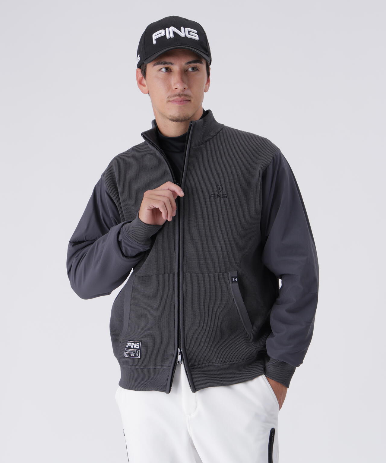 PING APPAREL】リバーシブルフルジップニットブルゾン ＜GOLD＞ (MENS