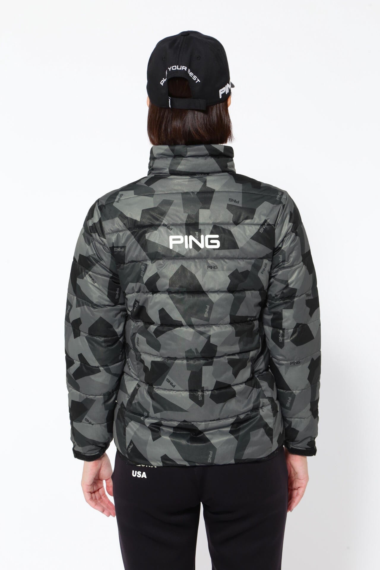 PING APPAREL】 Arizona rock camo柄ストレッチラミネート中綿ブルゾン