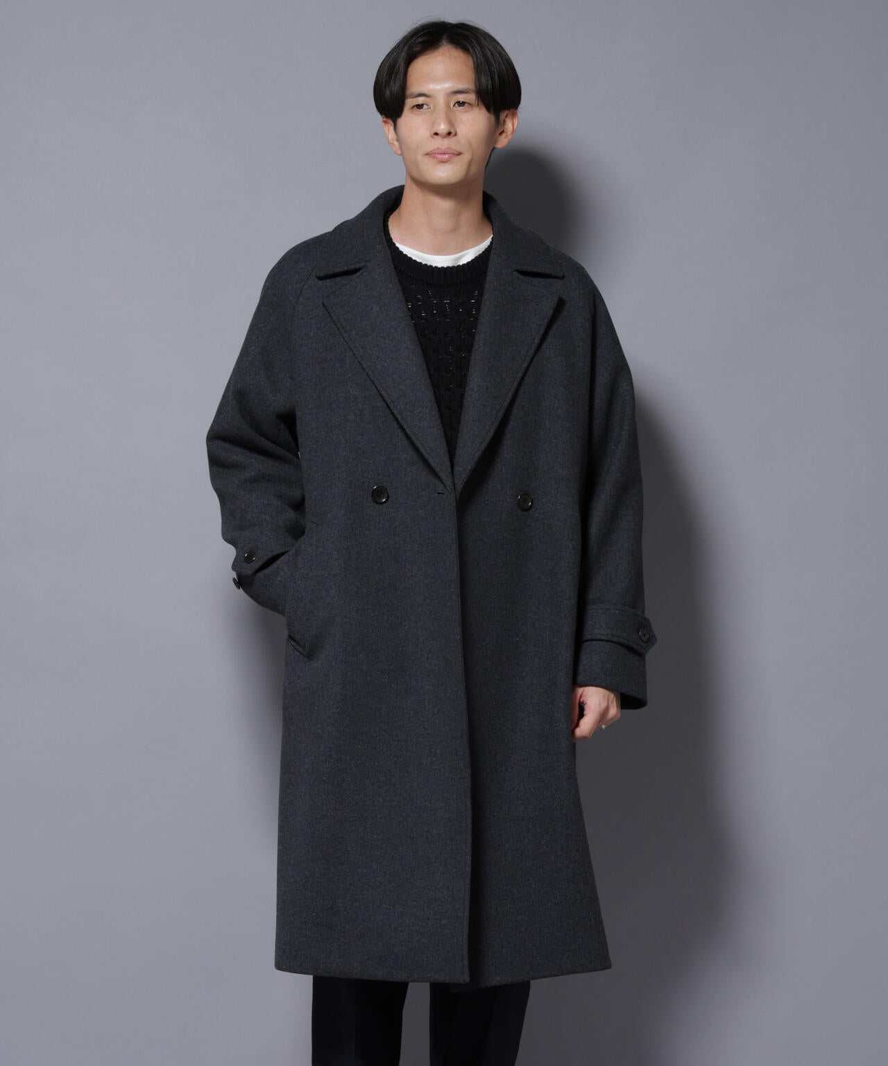 ウールカシミヤメルトンダブルコート | NANO universe（ナノ