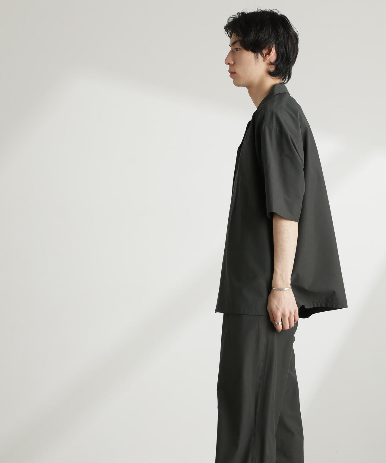 ストレッチワイドオープンカラーシャツ 半袖(セットアップ可) | NANO