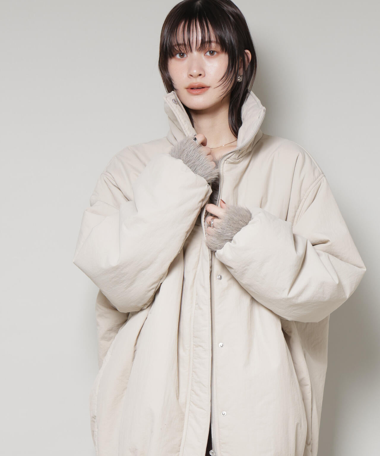 撥水加工 中綿スタンドオーバージップブルゾン | NANO universe（ナノ