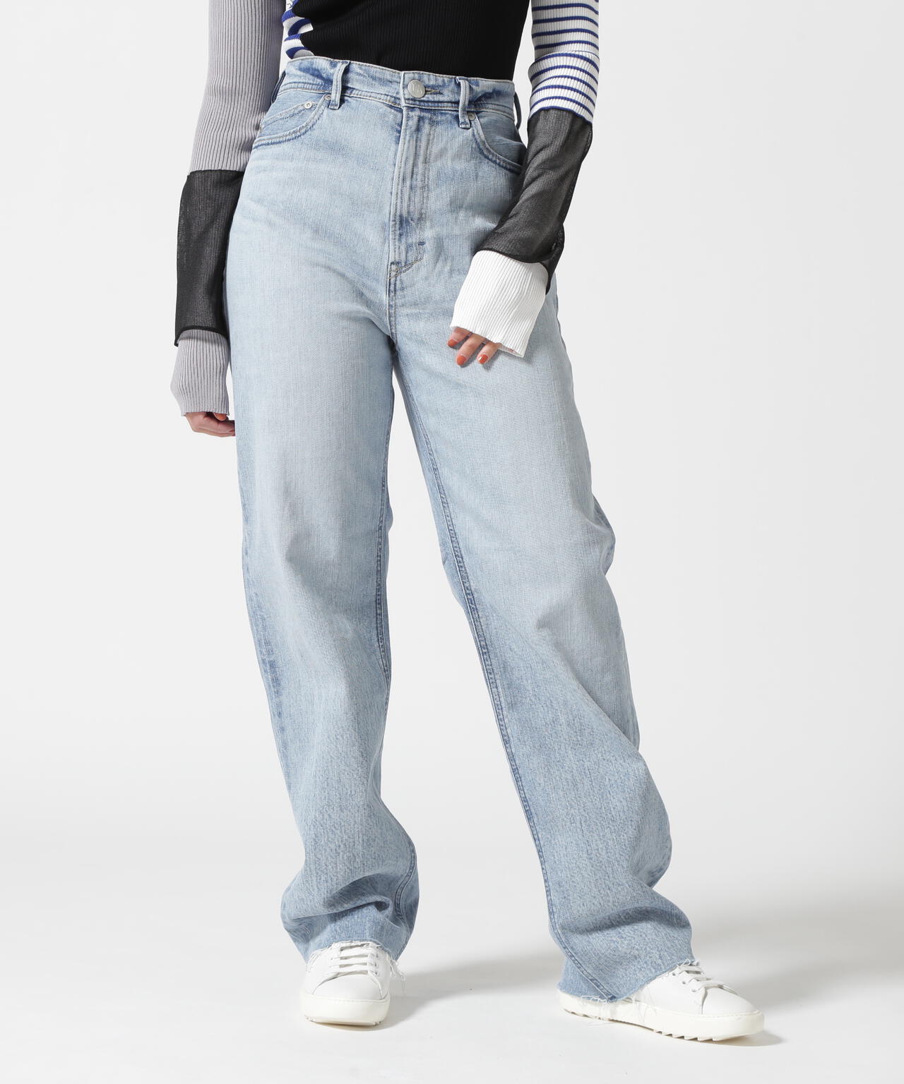 YANUK(ヤヌーク) LEA/ボーイズストレート/カットオフフロスト/COF | B