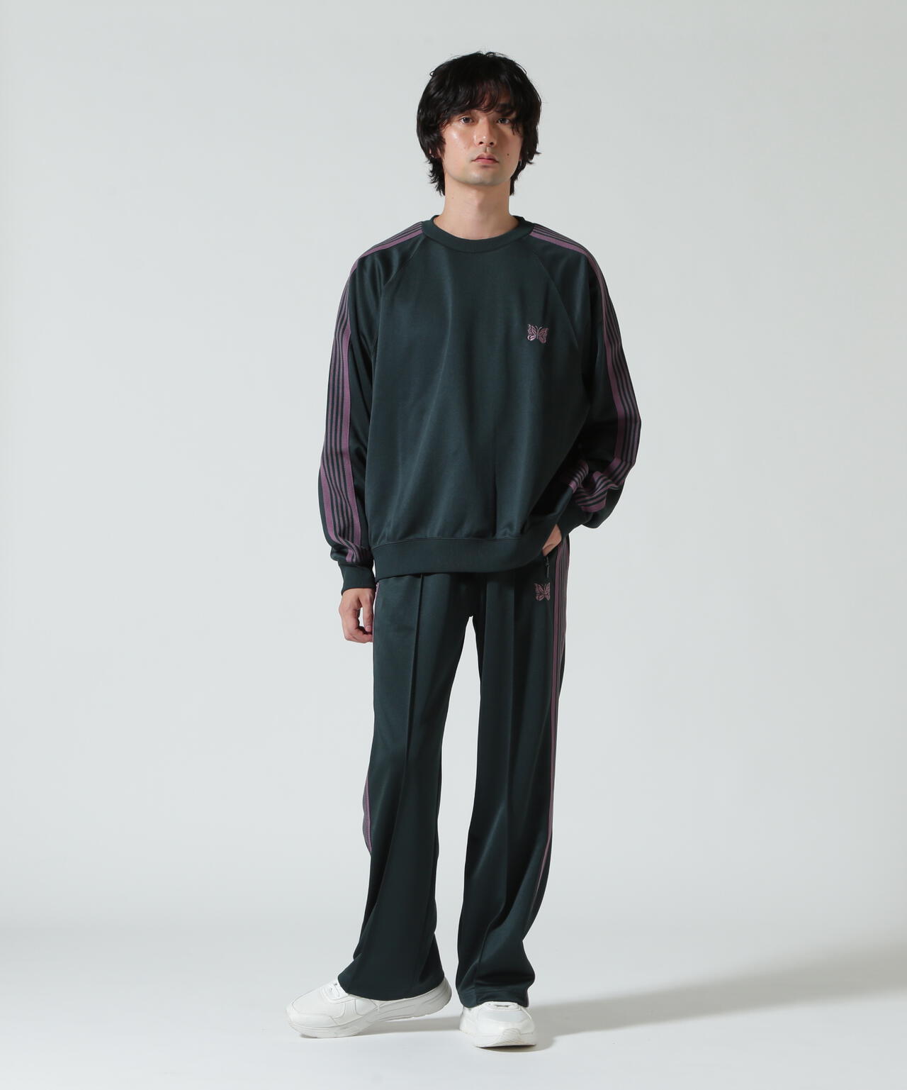 NEEDLES ニードルズ / Track Crew Neck Shirt - Poly Smooth RW315 | B