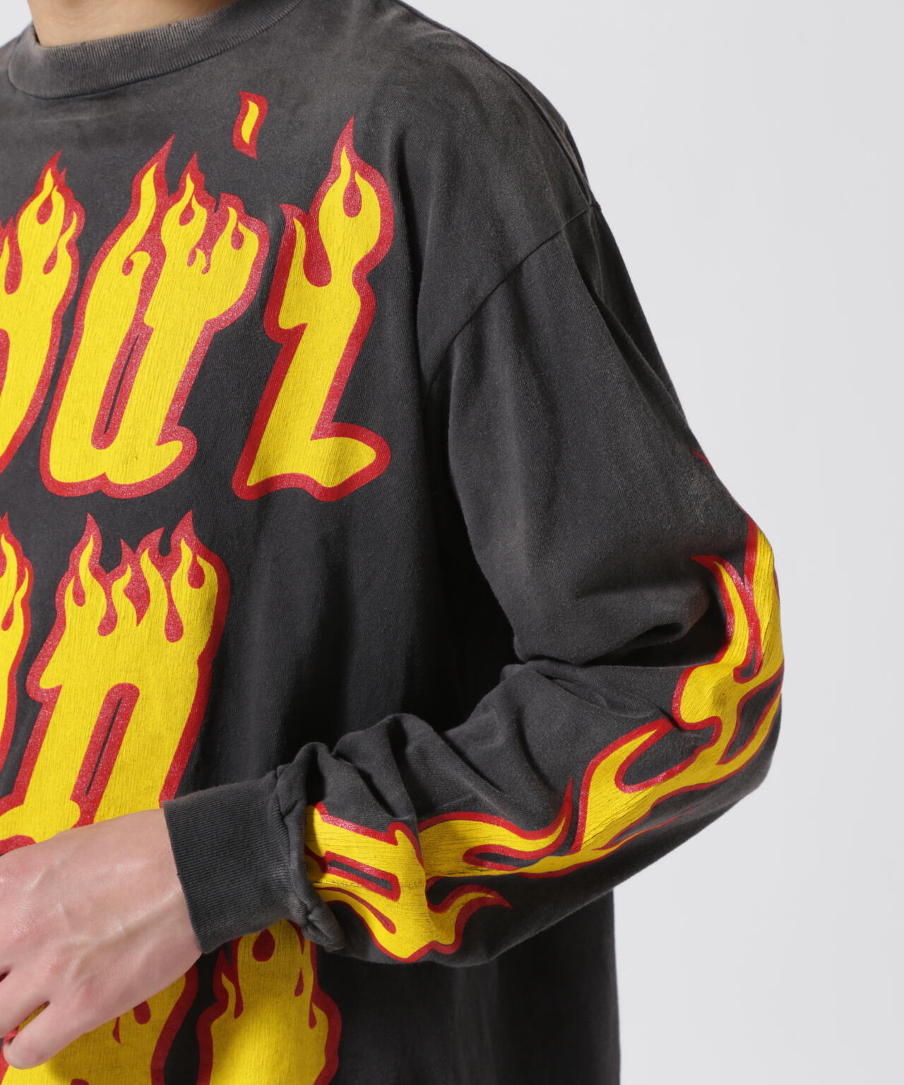 SAINT MICHAEL/セントマイケル/LS TEE/SOUL ON FIRE/BLACK | ROYAL