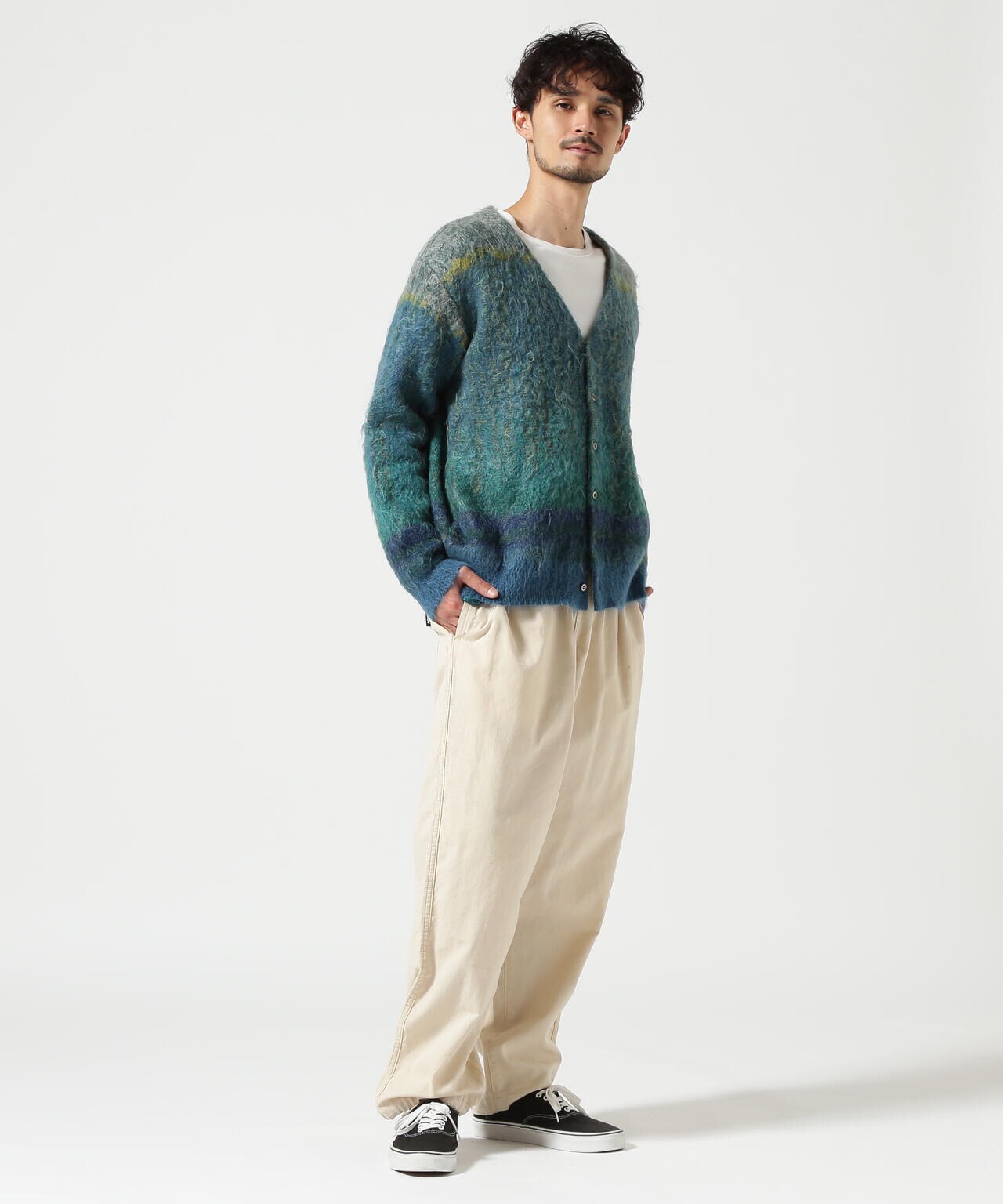 YOKE/ヨーク/KID MOHAIR WOOL BRUSHED TREE JAQUARD CARDIGAN | GARDEN