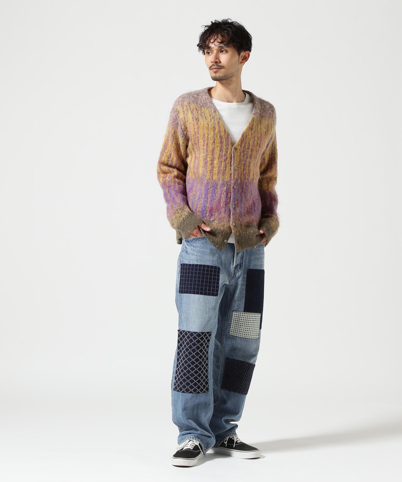 YOKE/ヨーク/KID MOHAIR WOOL BRUSHED TREE JAQUARD CARDIGAN | GARDEN
