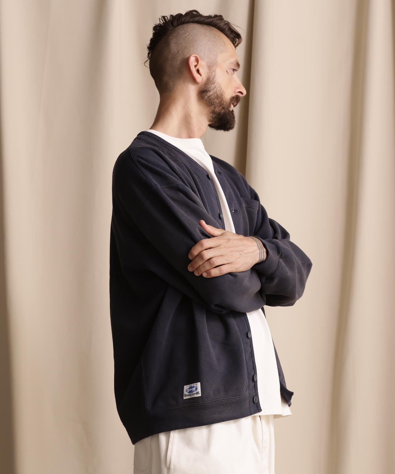 WEB LIMITED/STENCIL SWEAT CARDIGAN/ステンシル スウェット