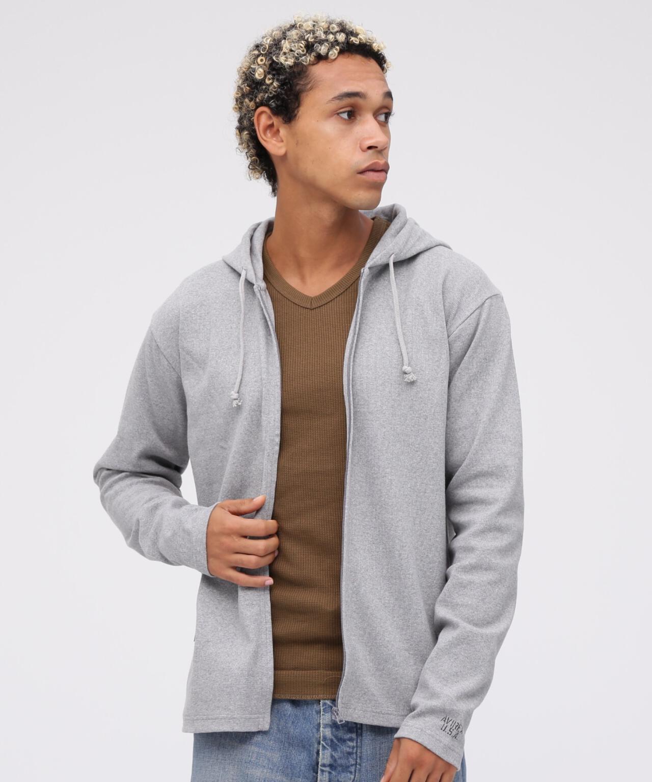 DAILY/デイリー》RIB ZIP PARKA/デイリー 長袖 リブ ジップパーカー