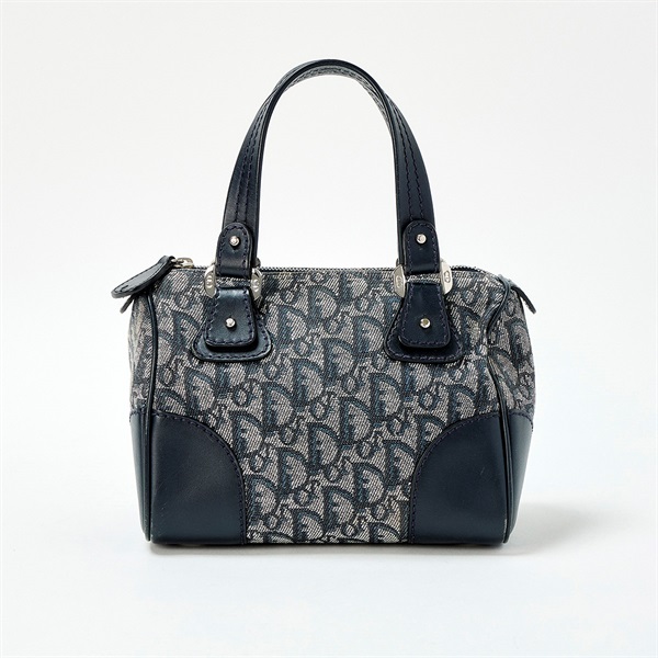 Christian Dior ミニボストン トロッター ミニ ハンドバッグ ネイビー