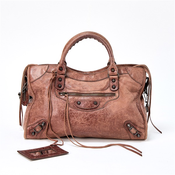 BALENCIAGA シティ ミディアム ハンドバッグ 115748 ブラウン マット