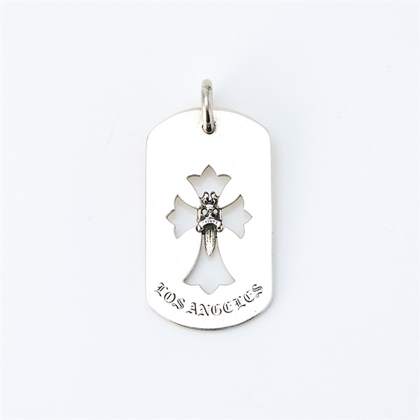 CHROME HEARTS ダガーラージドッグタグ カットアウトクロス ペンダント