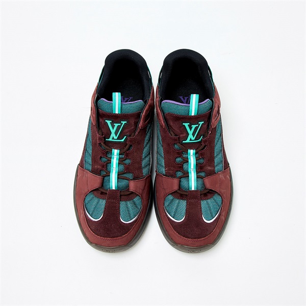 LOUIS VUITTON スニーカー 6 1/2 GO1221 ブラウン グリーン レザー