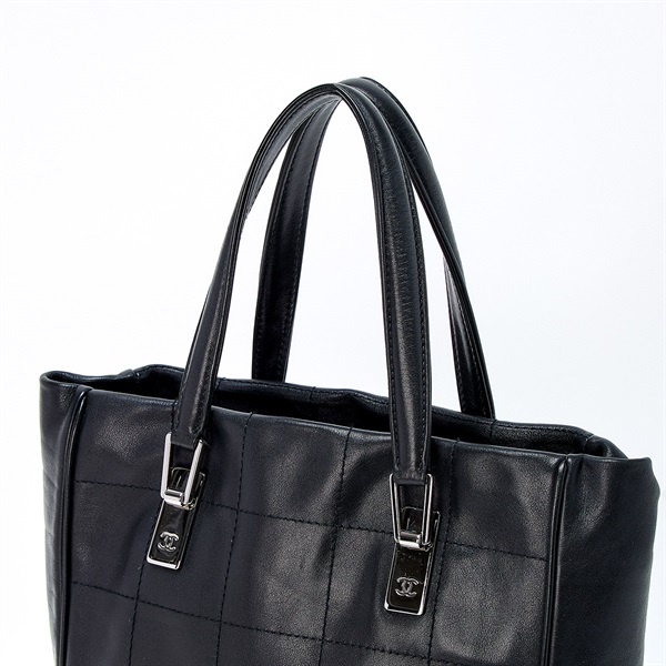 CHANEL チョコバー 2003年頃 トートバッグ ブラック シルバー