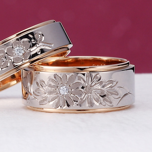 花4種・菊 | 作品詳細 | 婚約・結婚指輪の雅-miyabi-（京都寺町・京都