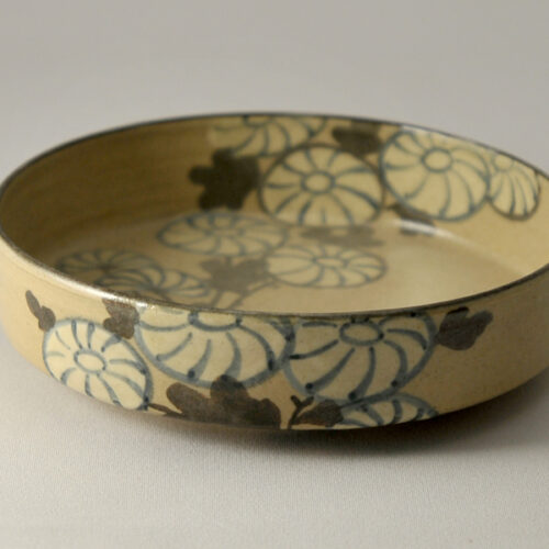 B409b 「乾山写 紅葉に流れ銘々皿」5枚 京焼 金彩銀彩 作者不詳 和菓子