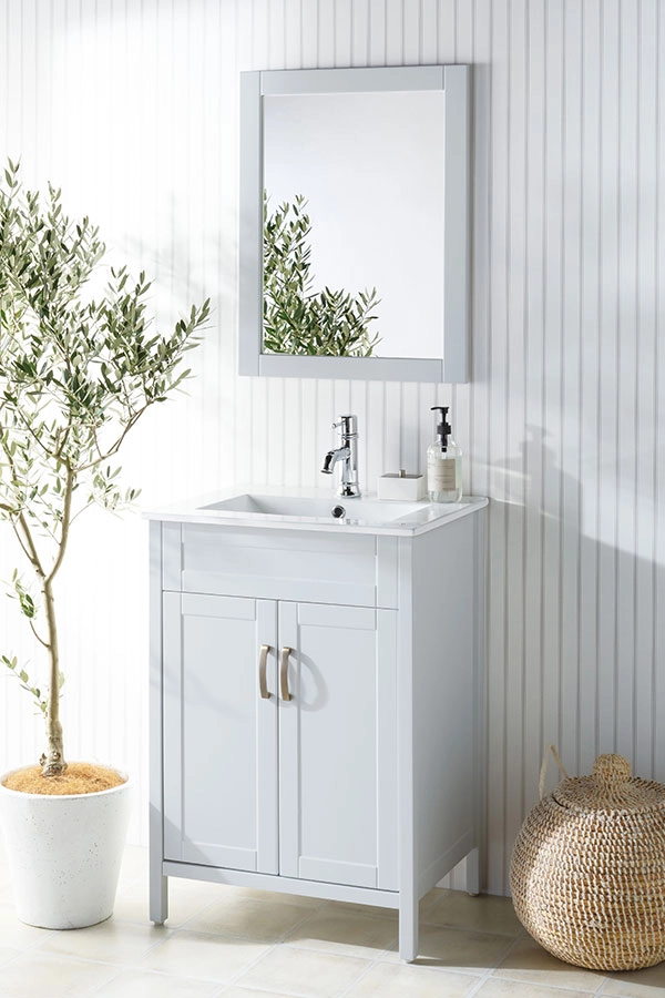 ボウル一体タイプ 洗面キャビネット C128U フルセット｜おしゃれな洗面