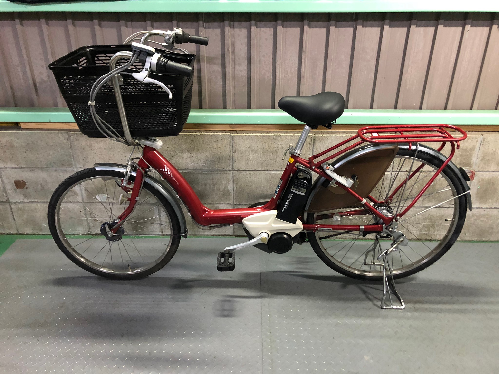 SOLD OUT】電動自転車 ブリヂストン アンジェリーノ 前カゴ仕様 赤