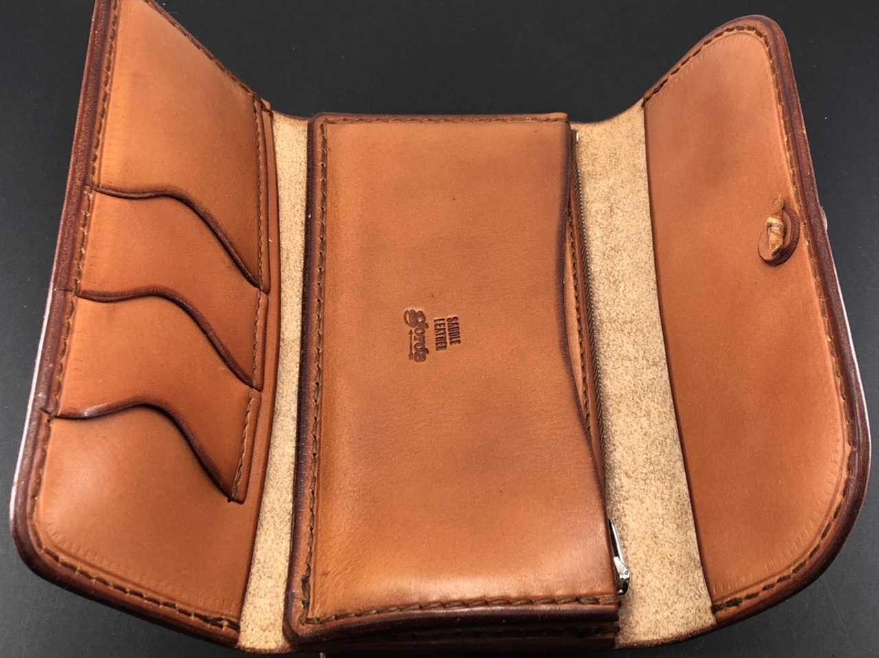 三つ折り長財布 (赤茶) 財布 - MONTE-CARLO 原宿｜goro'sゴローズ 買取