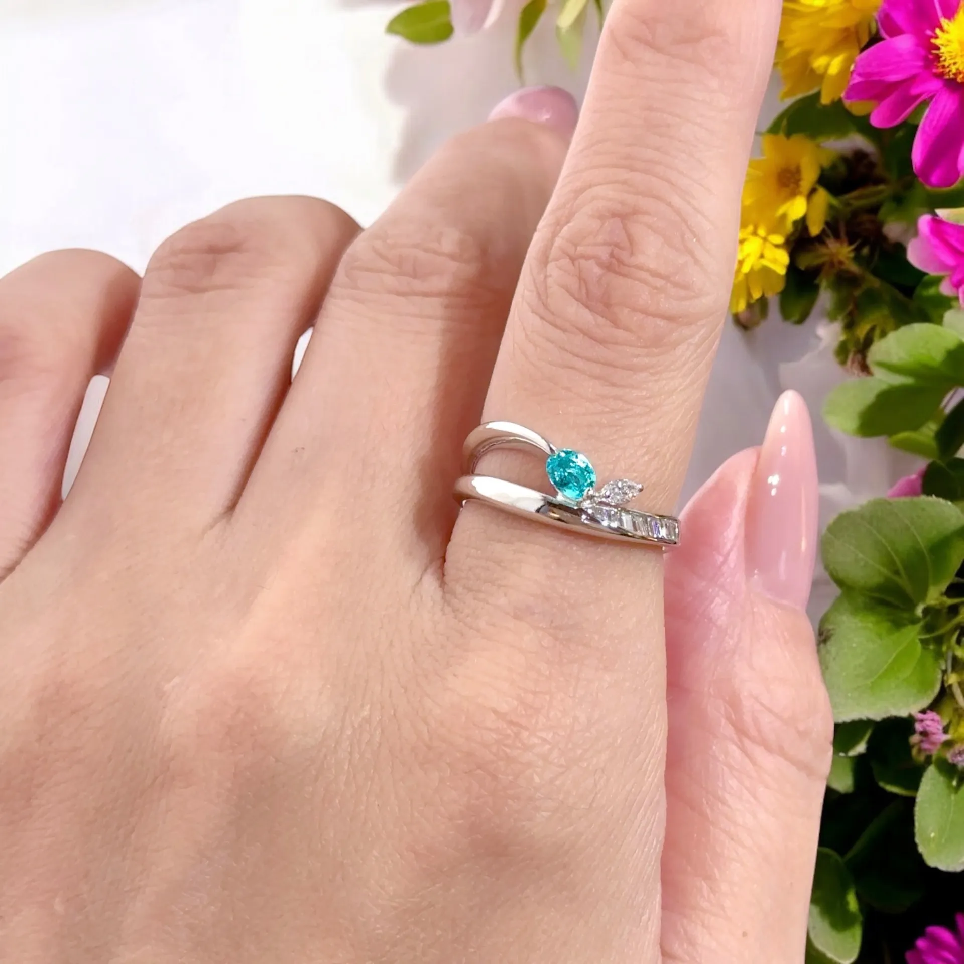 ブラジル産パライバトルマリンダイヤモンドリング✨MONAコレクション