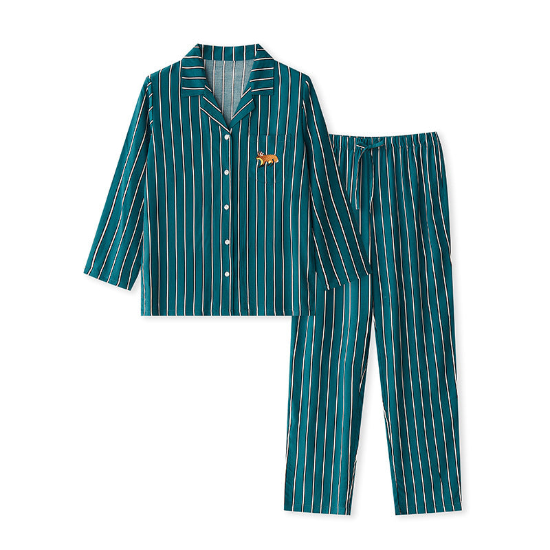 ビスコースきつね刺繍ストライプパジャマ – MONASUGAR(モナシュガー)