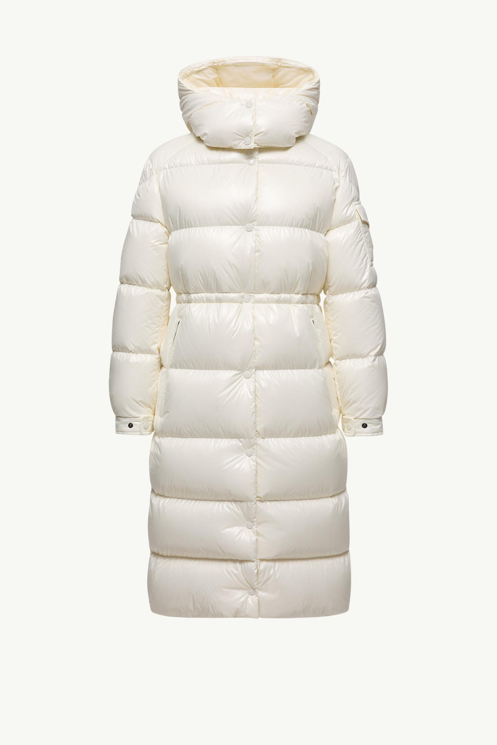 White Cavettaz Hooded Long Down Jacket - Long Jackets & Parka for
