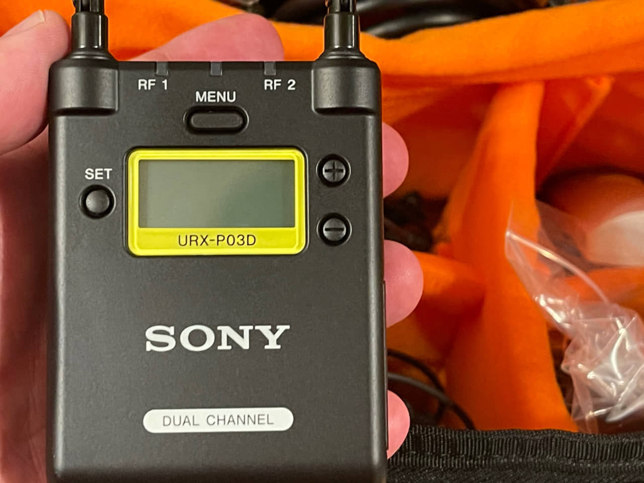 SONY】ワイヤレスシステムマイクロフォンURX-P03×2台 SONY】ワイヤレス