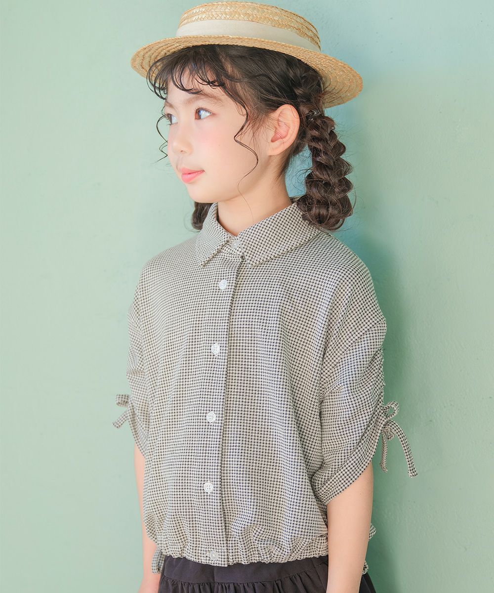 千鳥柄 飾りボタン タック キュロットパンツ｜むーのんのんオンライン