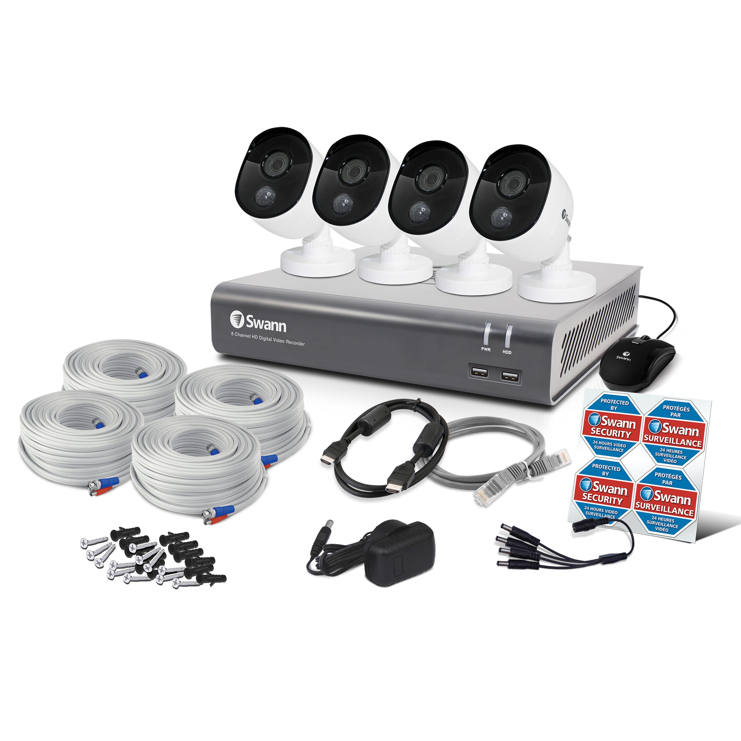 Swann 4 Camera 8 Channel 1080P Full Hd Dvr Security System SWDVK
