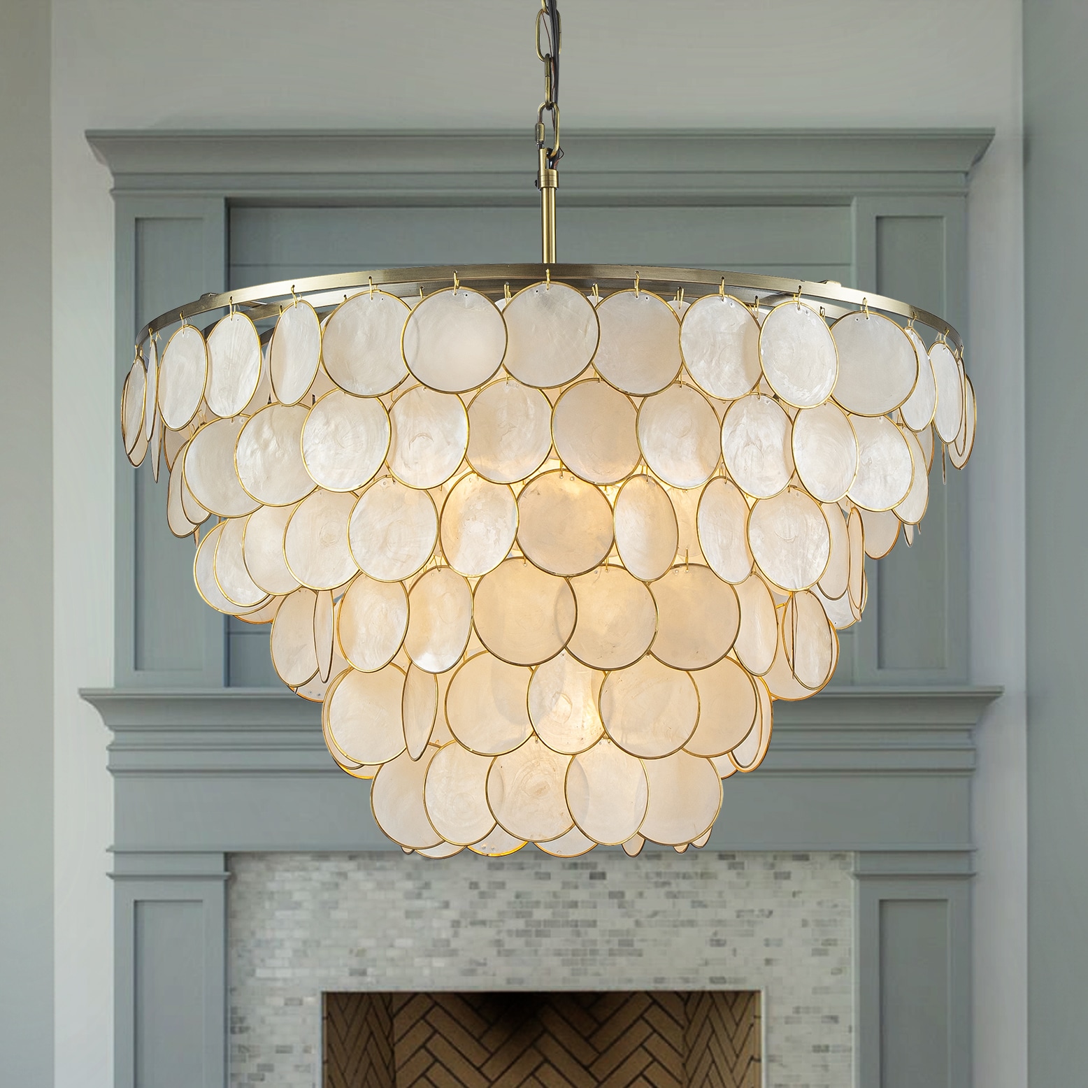 AloaDecor Lighting 6 -Light Antique Bronze Shell Iron Chandelier