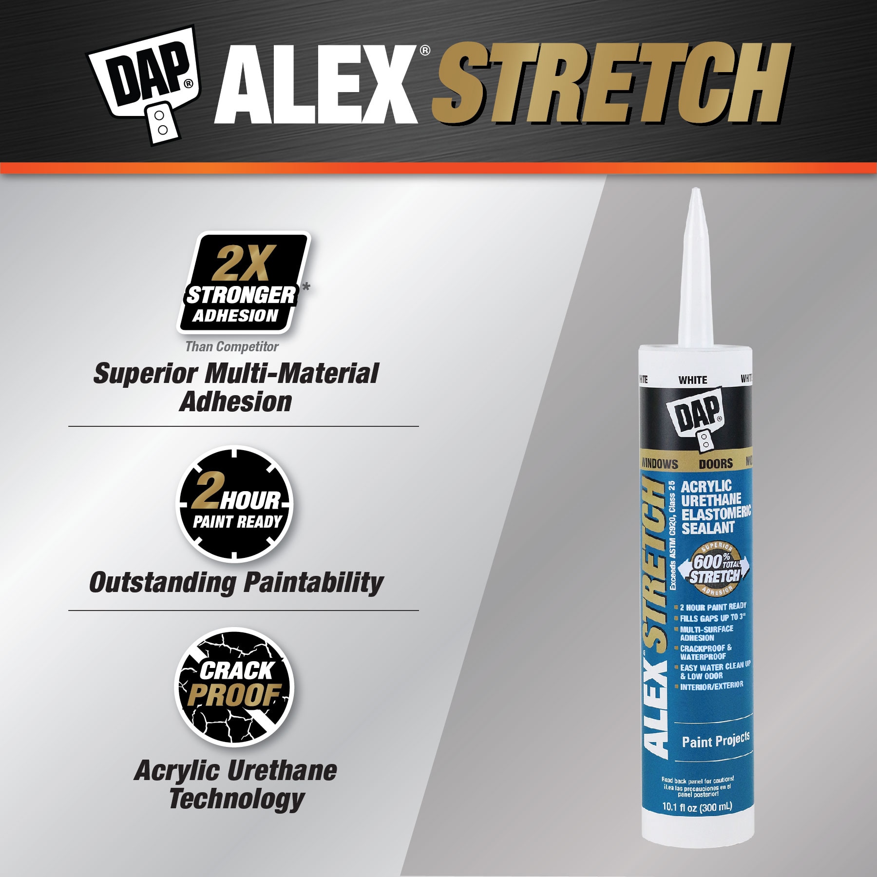 DAP Alex Stretch 10.1-oz Multi-use White Paintable Acrylic