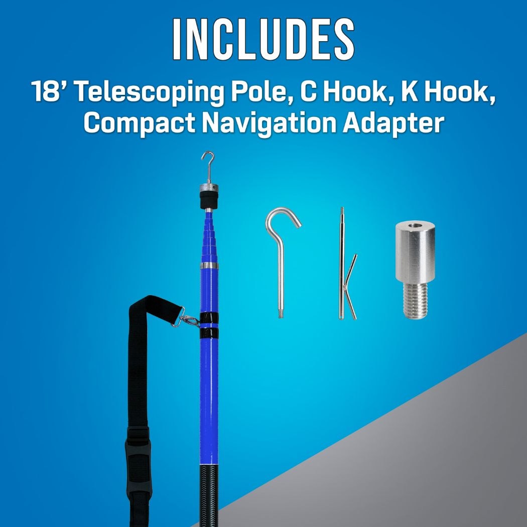 Jonard Tools Extendable Pole 2.75-ft to 18-ft Telescoping Threaded