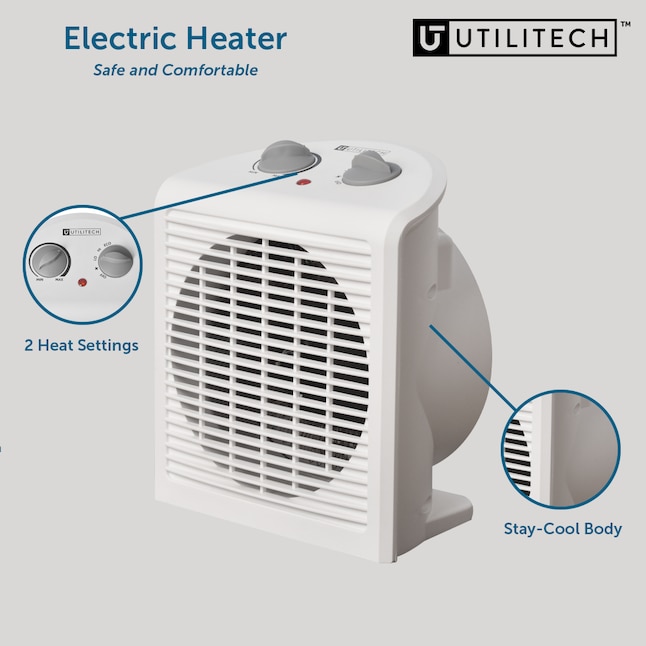 Utilitech Up to 1500-Watt Fan Compact Personal Indoor Electric