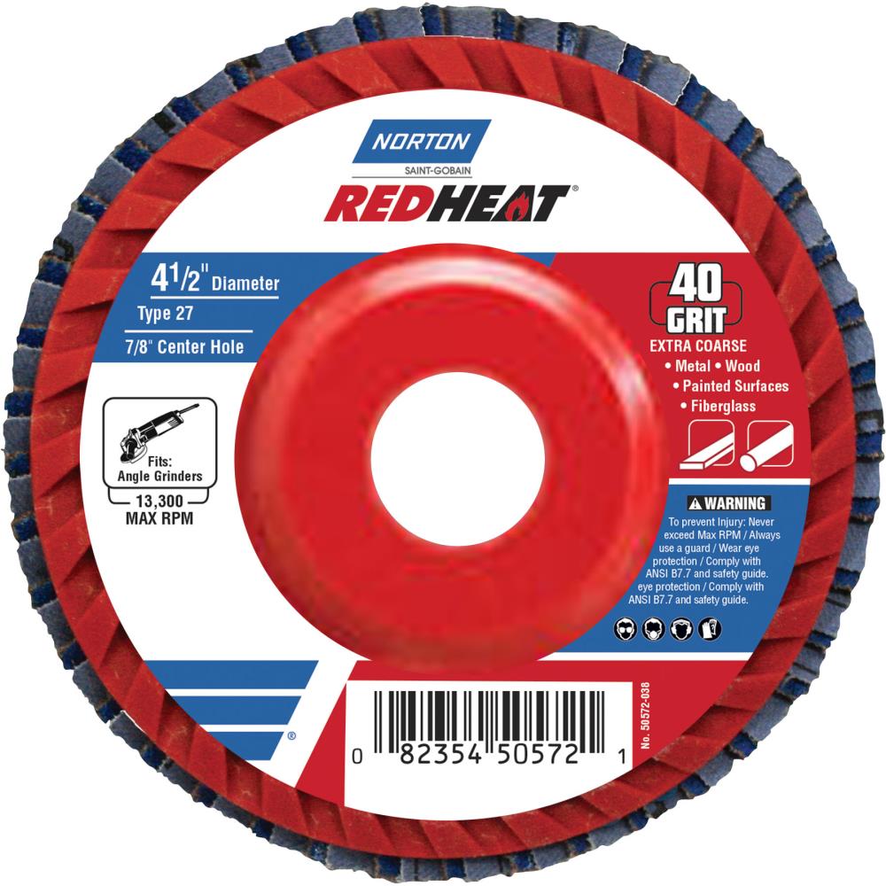 Norton Redheat 4.5-in Ceramic 40-Grit Flap Disc 50572-038 at Lowes.com
