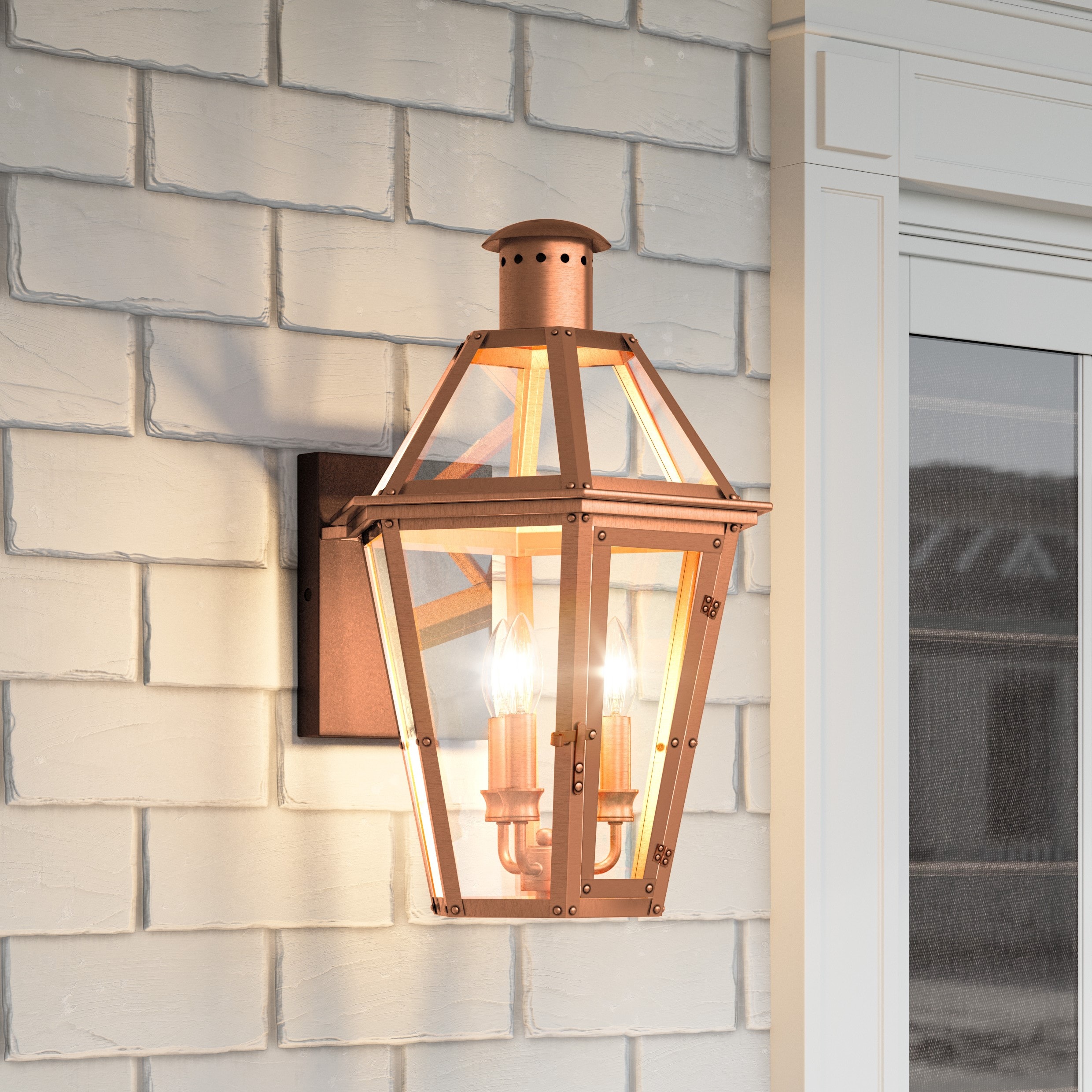 Quoizel Burdett 3-Light 21.75-in H Copper Outdoor Wall Light