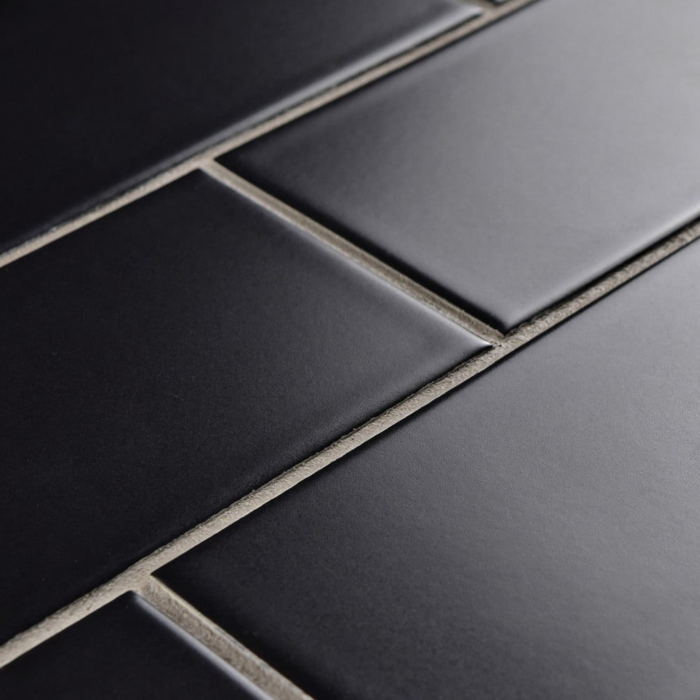 Affinity Tile (Sample) Projectos Black 4-in x 8-in Matte Ceramic
