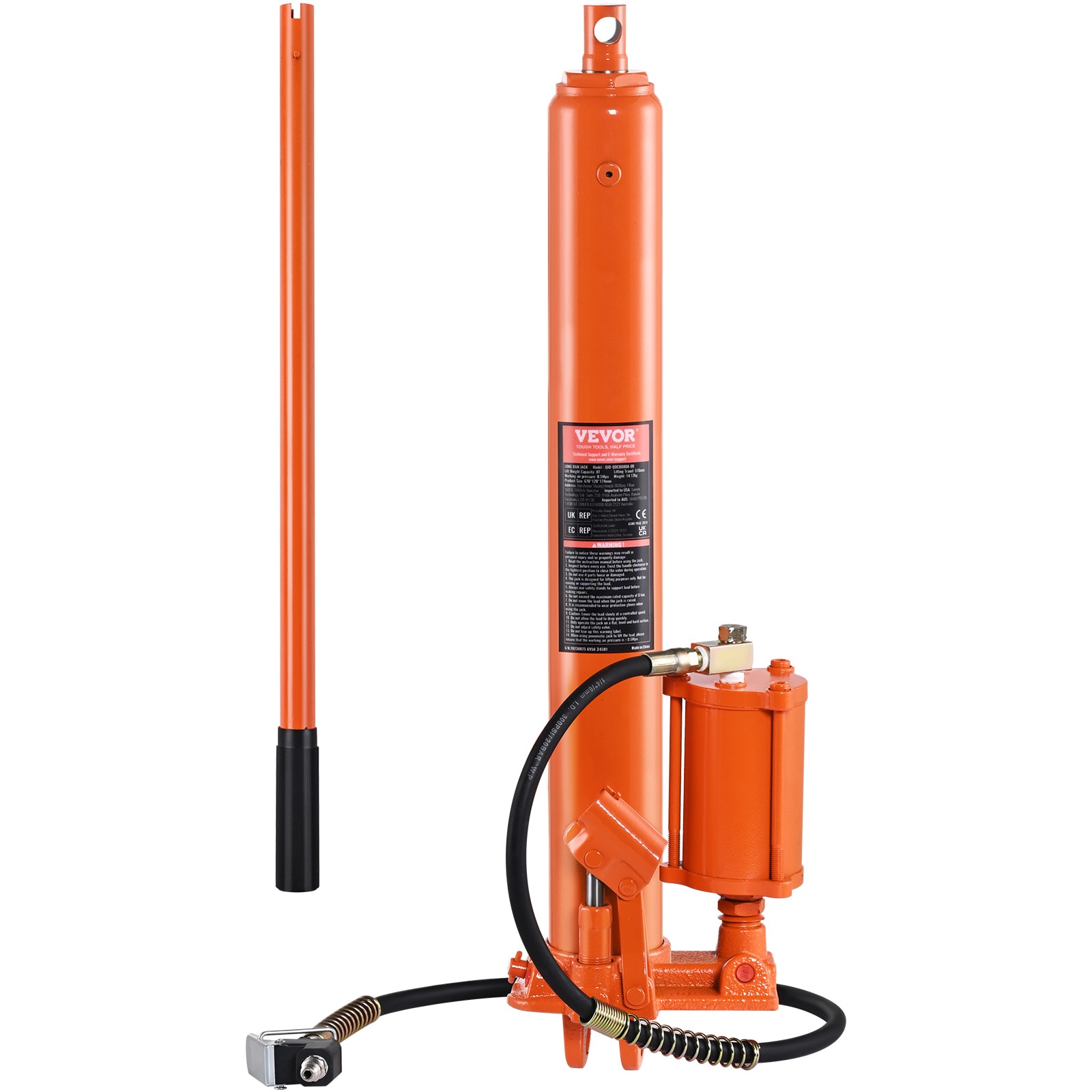 VEVOR Orange 8-Ton Steel Hydraulic Jack Kit ZZSQJDUXJ8TD0RVEZV0 at