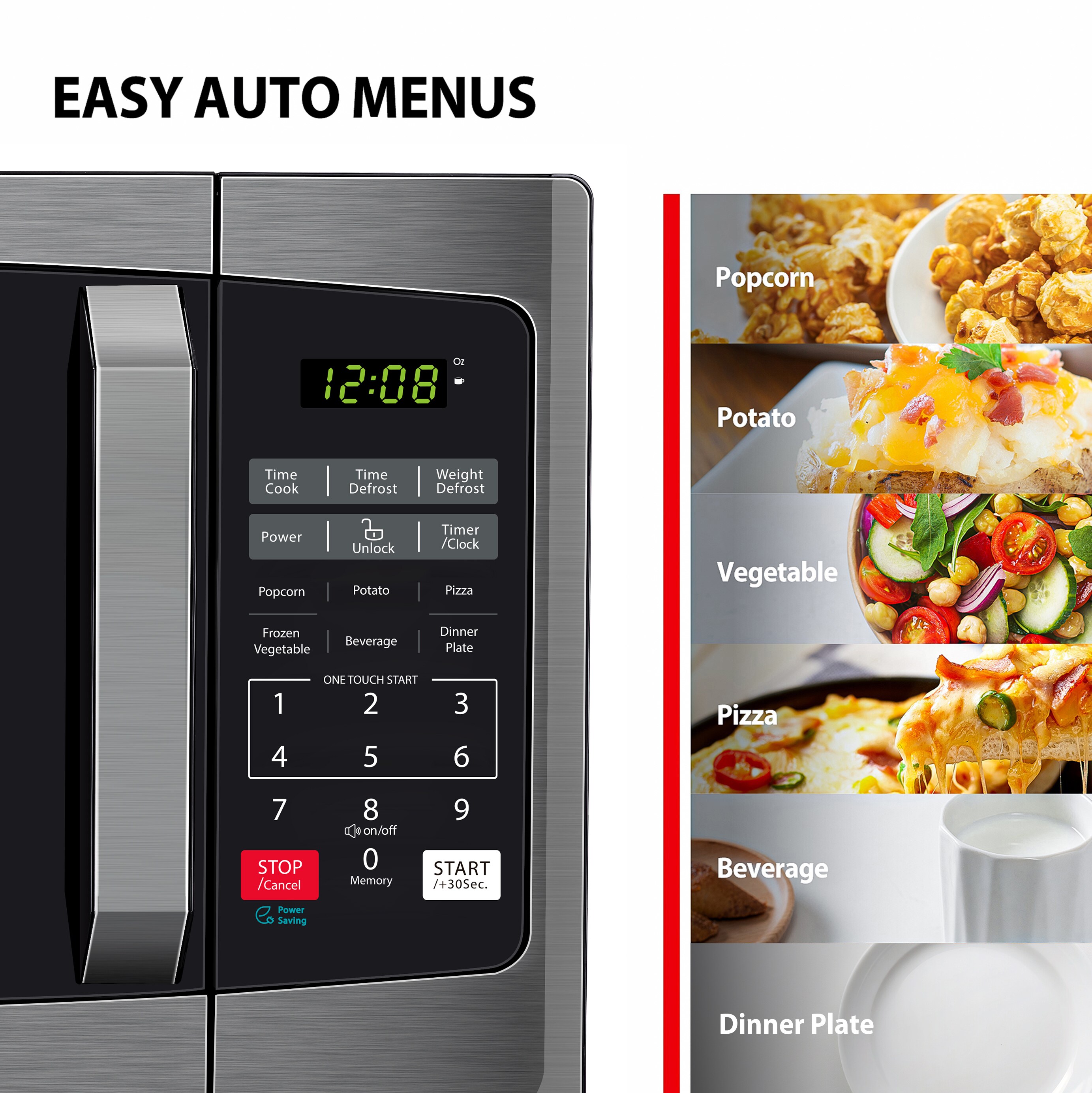 Toshiba 0.9-cu ft 900 -Watt Countertop Microwave ( Black Stainless