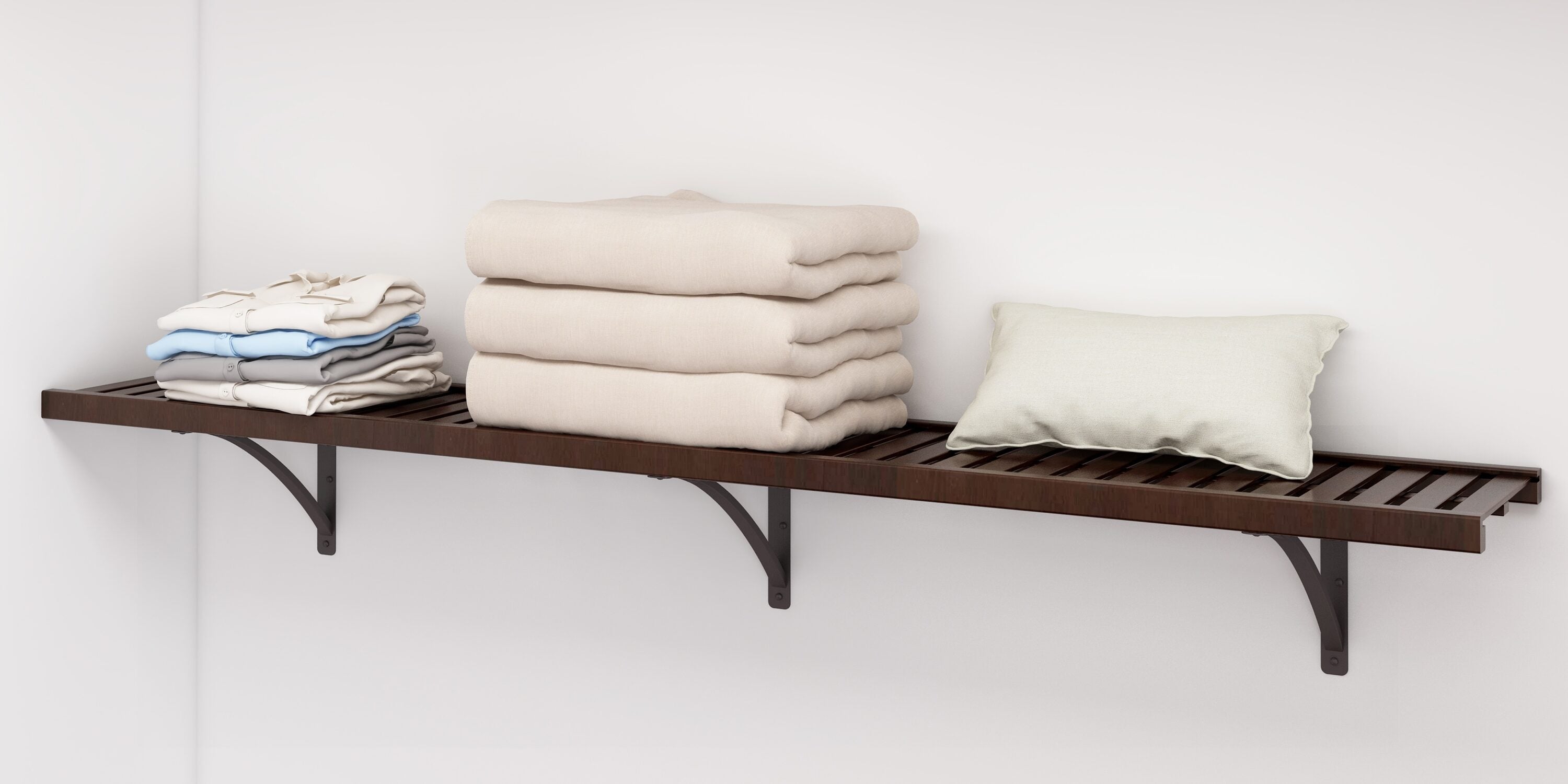 allen + roth Hartford 72-in x 16-in D Java Ventilated Shelving