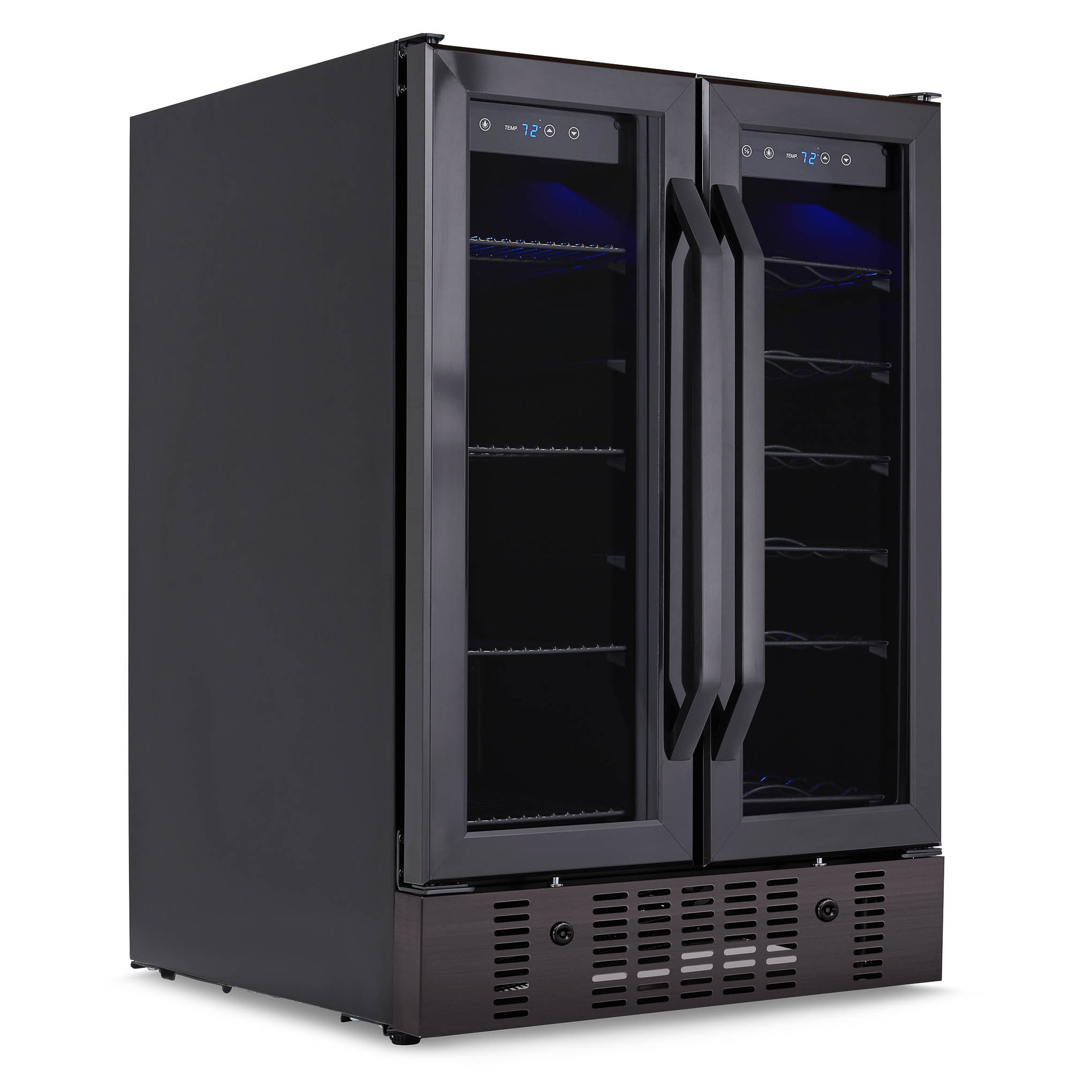 NewAir 23.43-in W 18-Bottles Black Stainless Steel Dual Zone