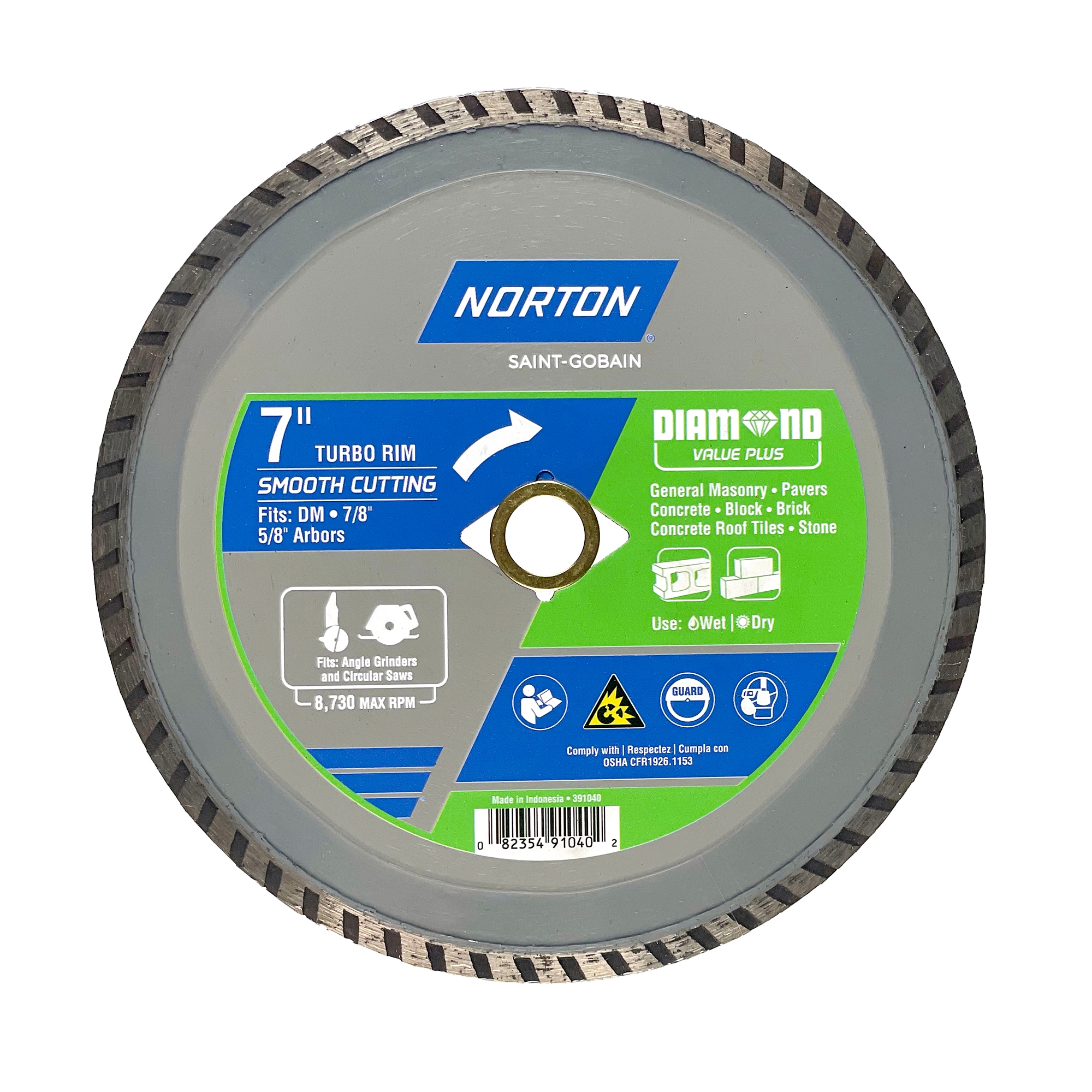 Norton Diamond Value Plus 7-in Wet/Dry Turbo Rim Diamond Saw Blade