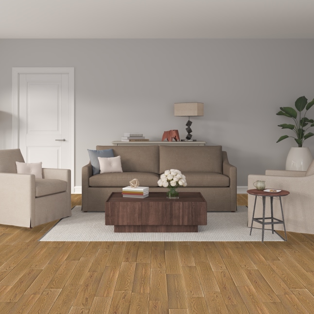 allen + roth Aged Lodge White Oak 6-in W x 3/8-in T x Varying