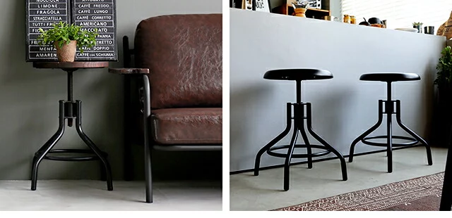 全2色 昇降式カウンターチェア Low ヴィンテージタイプ｜モダンデコ