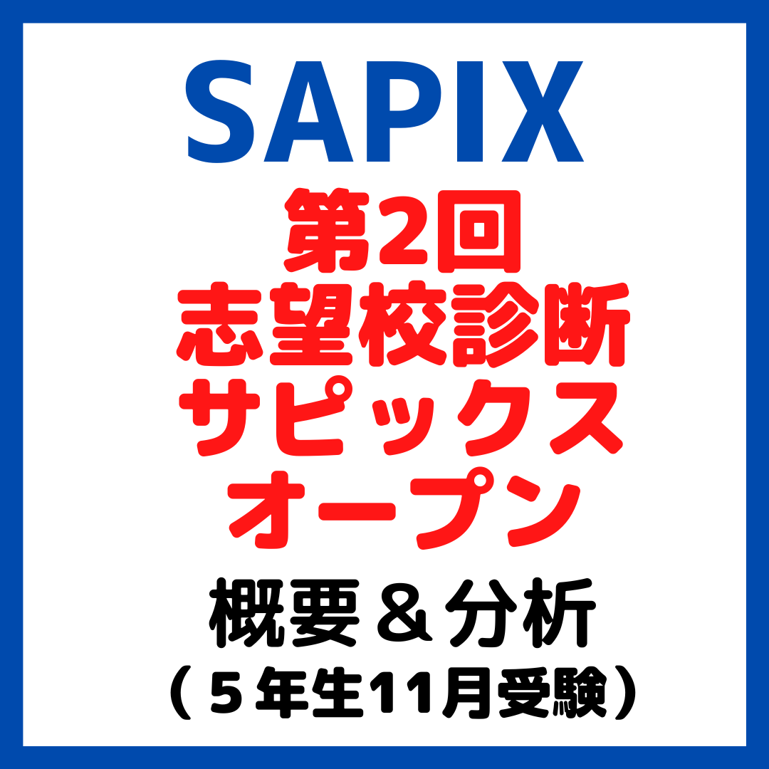 第2回志望校診断サピックスオープン平均点と内容分析【5年生11月