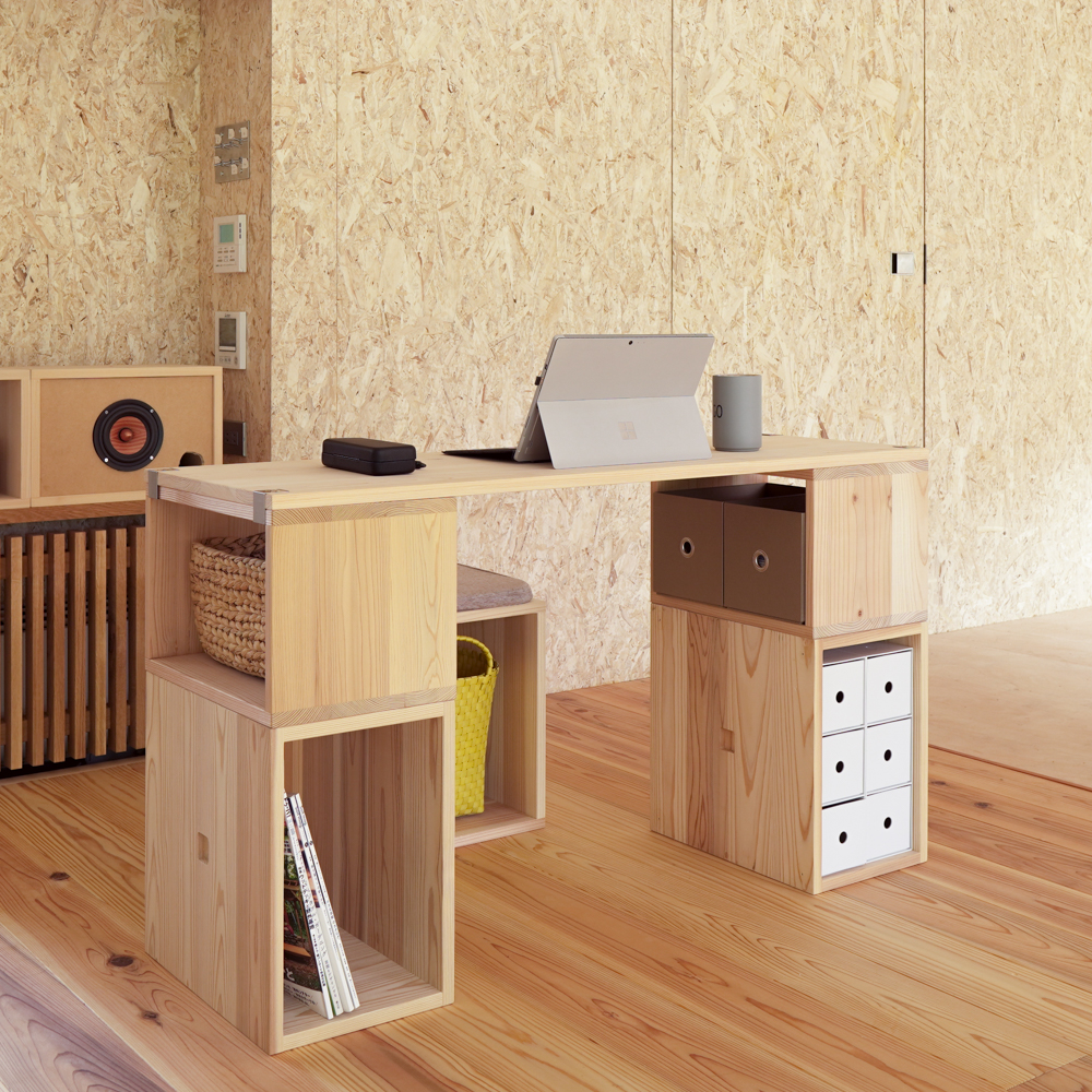 もくわくデスク S／奈良県 吉野杉（天板ひのき） | もくわく