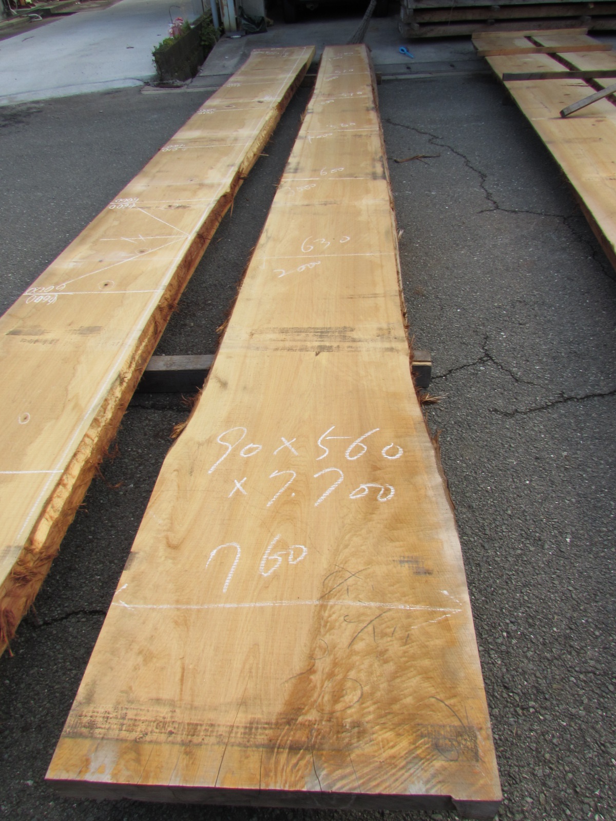 4.3m～7.7m 無垢一枚板 長尺カウンターテーブル材 | 一枚板商品情報