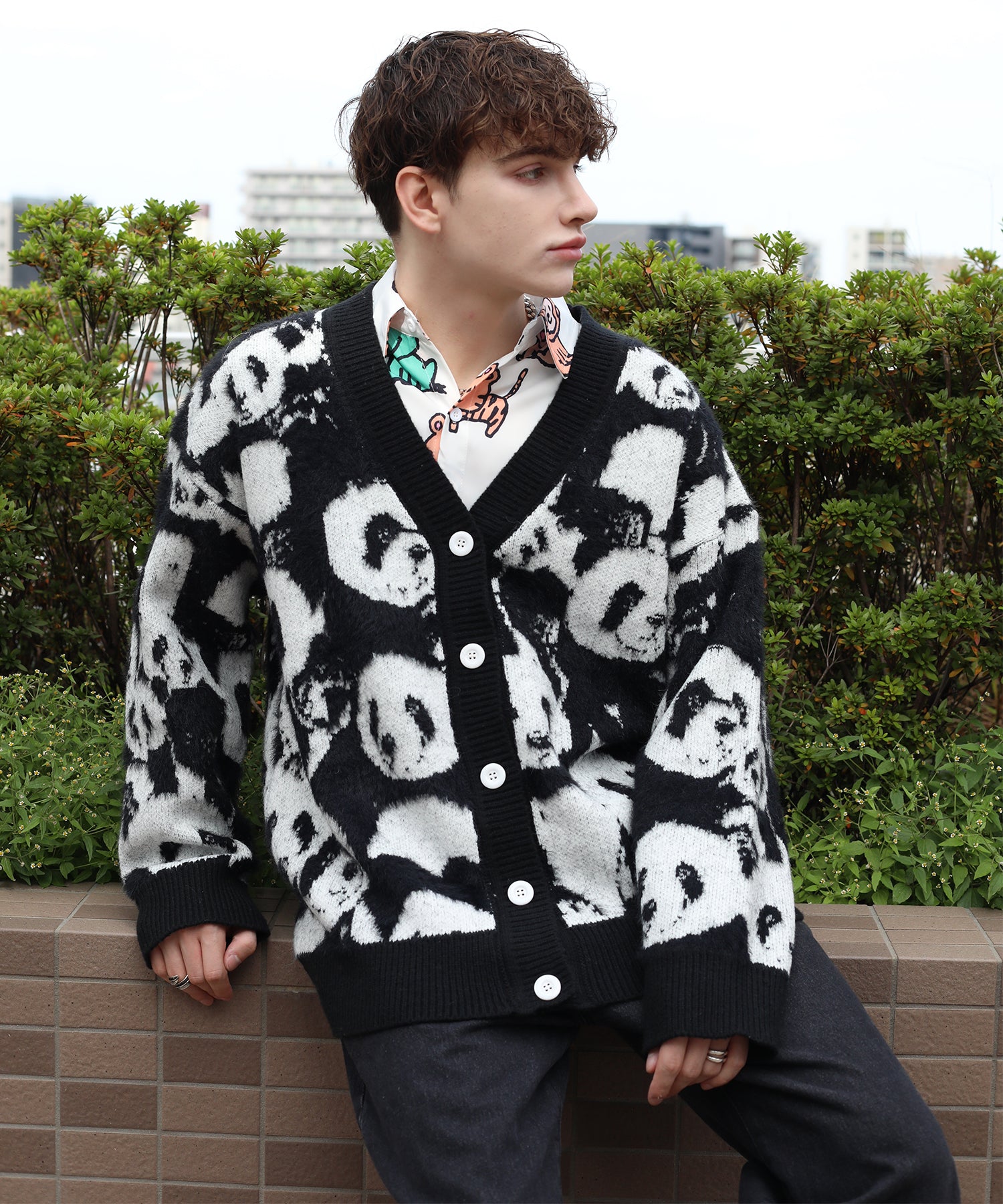HOOK】モヘアパンダ総柄ニットカーディガン – 《公式》moremore