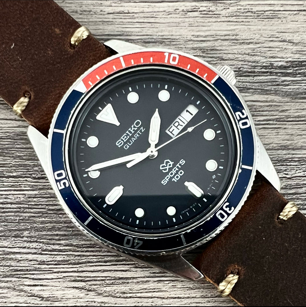 1983 Seiko SQ Sports 100 Pepsi 8123-610A Quartz – Mornington Watches