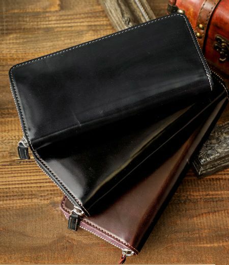 ラウンドファスナー長財布｜ホーウィンシェルコードバン｜革財布・革長