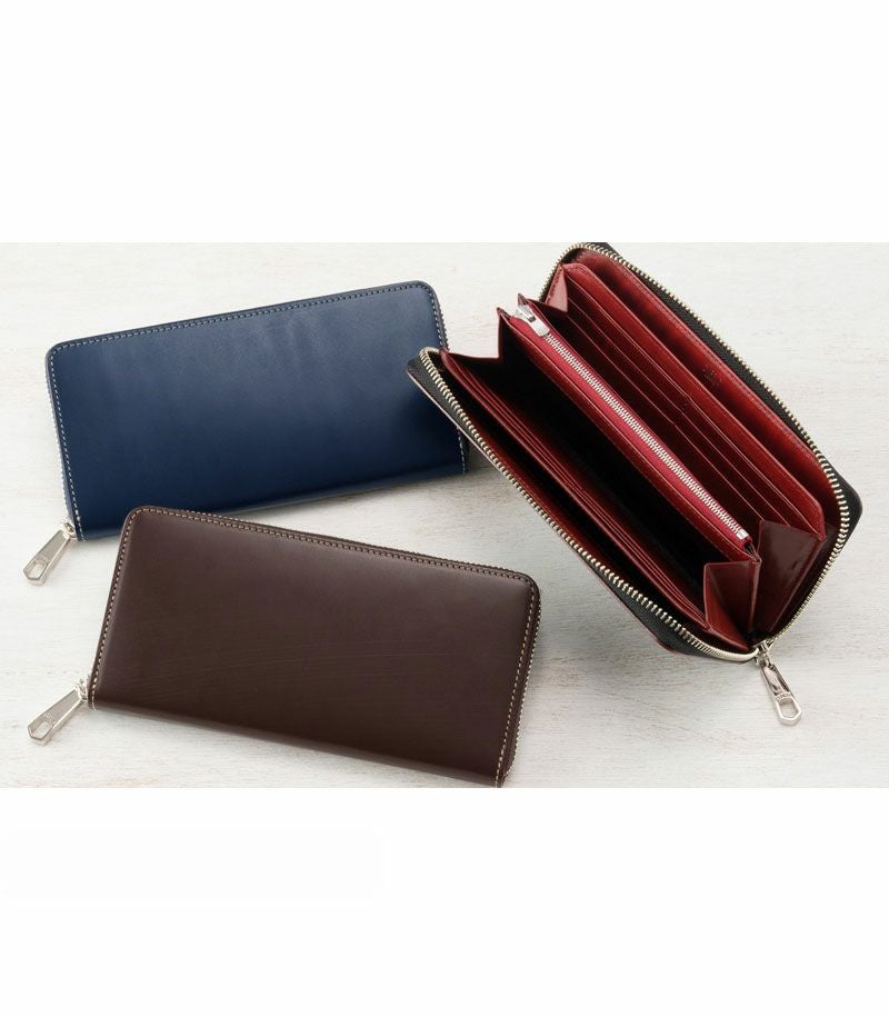 ラウンドファスナー長財布｜ブライドルレザー＆ルーガショルダー